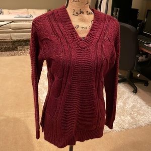 Burgundy v neck sweater